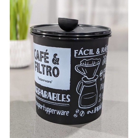 Tupperware Coffee Station Canister Set Holds Filters & Coffee Black W/LID NEW - Picture 5 of 6